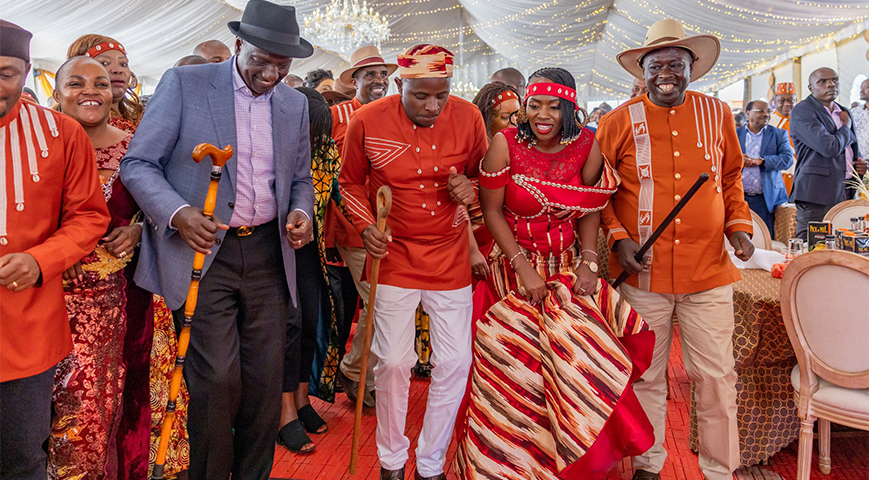 Ruto & Riggy G attend lavish wedding for two UDA MPs